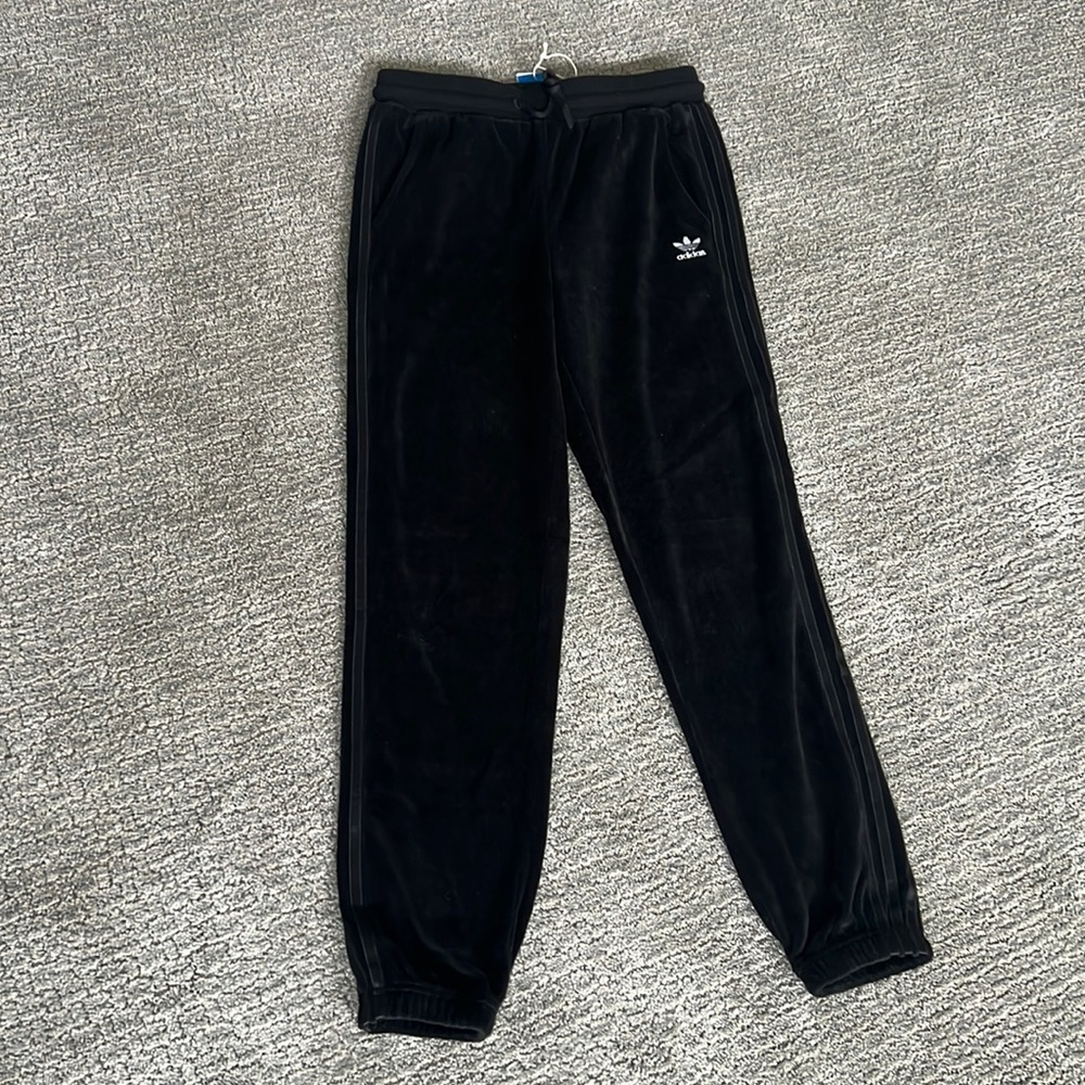 New with tags Adidas velour slim joggers and small